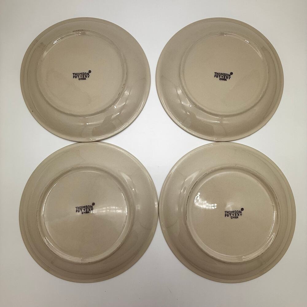 Hand-Painted Birdhouse Ceramic Serving Plates - Cream and Green (Set) - Picture 4 of 13